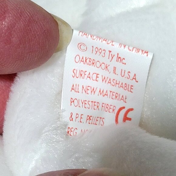 Vintage Ty Beanie Babies Valentino & Valentina Bears 1993 1999 White Pink New - Picture 3 of 5